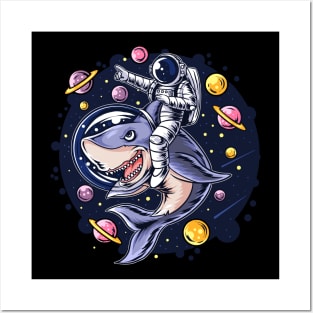 AStronaut With Shark Posters and Art